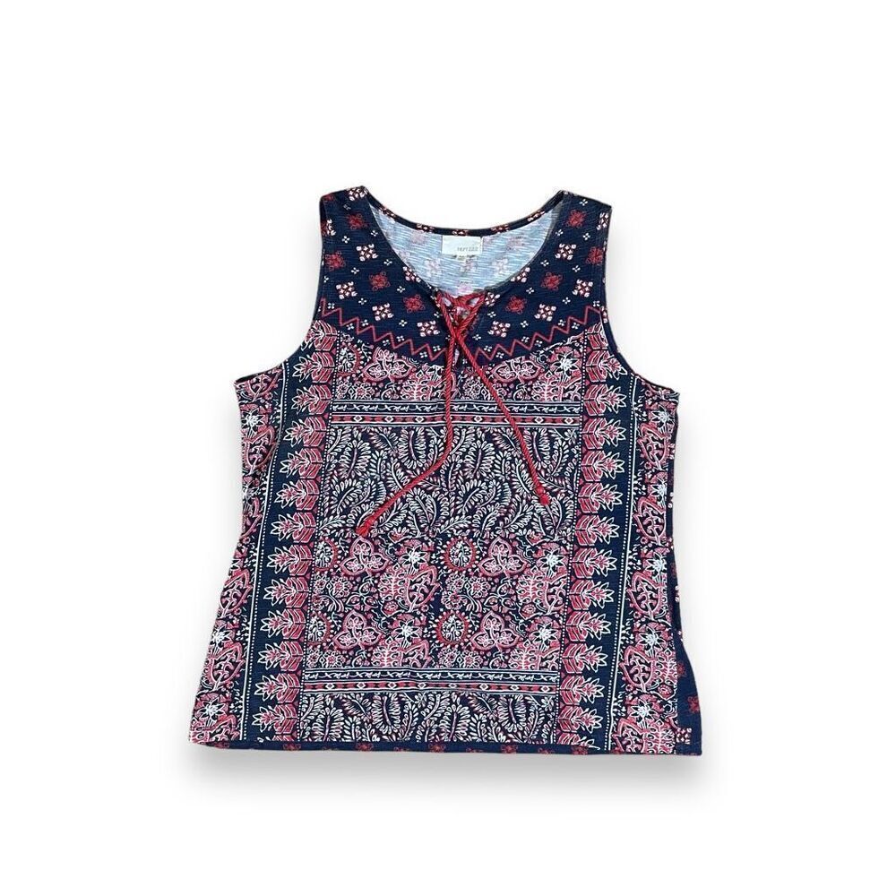 Dept 222 Paisley Bohemian Tassel Tank Sz M